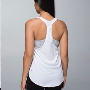 LULULEMON | 105 F Singlet Tank Top White & Silver Stripes Women’s Size Medium